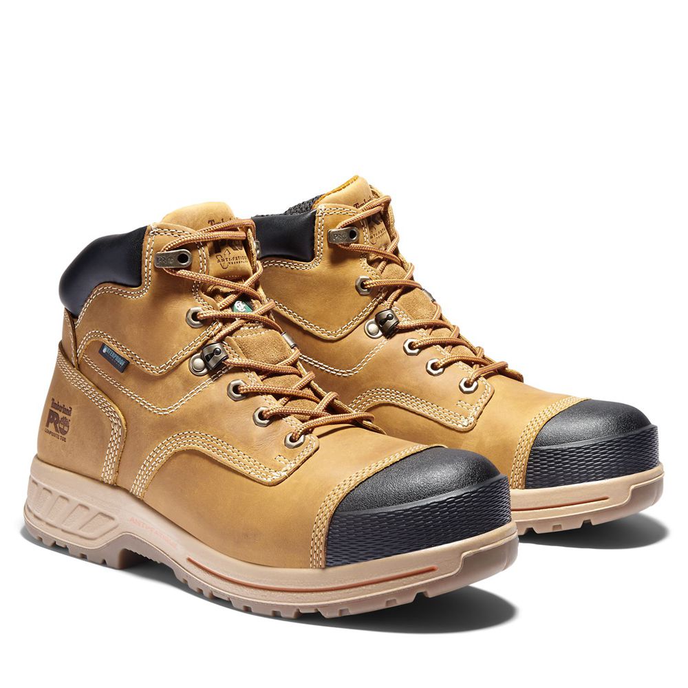 Timberland Μποτακια Εργασίας Ανδρικα Καφε/Μαυρα - Pro® Endurance Hd 6\" Comp Toe - Greece 6304152-QJ